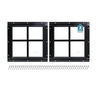 Melkus Lot de 2 fenêtres d'abri de jardin 30,5 x 30,5 cm avec verre trempé, parfaites pour abri de jardin, poulailler, grange, serre, garage, maison de jeux, salle de rangement, noir