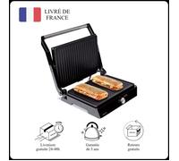 Mellerware - Gril électrique portable Hotty ! | 2200W | Anti-adhérent | 3 en 1 (Cuisinière, Assiette, Barbecue) | Régulateur de température | LED | Ouverture 180 degrés | 29 × 46 cm | Acier inoxydable