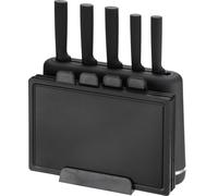 mellerware MR-1412-Black Set de couteaux avec bloc+ Planche à découper Noir