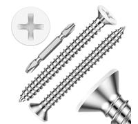 Mellewell #8 x 2 (100 pièces) vis autotaraudeuses rapides à tête plate | Acier inoxydable 304, auto-taraudeuse, entièrement fileté, embout de tournevis inclus, haute dureté, pour une utilisation en
