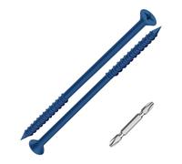 Mellewell Lot de 50 vis à béton à tête plate bleues 0,6 x 12,7 cm | Anti-rouille, haute résistance, pour brique de maçonnerie, brique, ciment et stuc, 1 embout de tournevis inclus