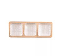 MELLOW Plateau apéritif 3 compartiments en Bois de manguier et Résine 41x15 cm martelé TABLE PASSION SC