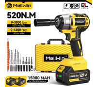 MELLWIN 520N.M jeu de clés électriques sans brosse 3-en-1 tournevis sans fil e forage outils électriques pour Makita 18V batterie broche Without Battery-B