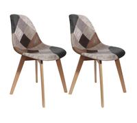 MELO - Lot de 2 Chaises Scandinaves Aspect Vieux Cuir