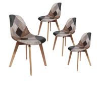 MELO - Lot de 4 Chaises Scandinaves Aspect Vieux Cuir