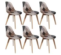 MELO - Lot de 6 Chaises Scandinaves Aspect Vieux Cuir