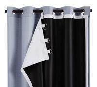 Melodieux Lot de 2 doublures de rideaux 100 % occultants à isolation thermique pour rideaux de 183 cm de long, doublure bloquant la chaleur, le froid et la lumière pour rideaux transparents, blanc