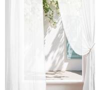 Melodieux Lot de 2 Rideaux décoratifs aérés pour Chambre à Coucher