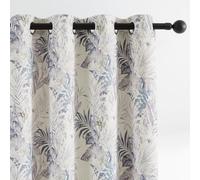Melodieux Lot de 2 Rideaux occultants à imprimé Floral botanique pour Chambre à Coucher et Salon, Rideaux à œillets en Coton texturé avec Motif Feuilles Naturelles, 132,1 x 182,9 cm, Violet