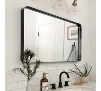 Melodieux Miroir Mural rectangulaire pour Salle de Bain - 75 x 100 cm - Cadre en métal - Miroir décoratif pour Chambre à Coucher, Salon, entrée horizontalement ou verticalement