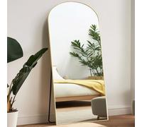 Melodieux Miroir Pleine Longueur, Arc, 179 x 65 cm, Grand Miroir Autonome, Cadre en Aluminium, doré, pour Dressing, Mural, Suspendu, pour Salon, Chambre à Coucher