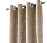 Melodieux Rideau occultant Thermique Isolant pour Chambre Salon Dressing pergola Marron - Rideau avec raffstores et Motif Lin, pour Une Isolation Thermique et Un Design élégant (168x116cm)