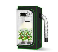 MELONFARM Tente de Culture 2x2, 61 x 61 x 122 cm, Toile Mylar Diamant 600D hautement réfléchissante avec fenêtre d'observation et Plateau de Sol pour Culture hydroponique d'intérieur