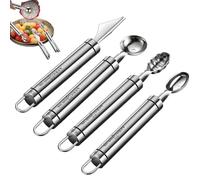 Melons Baller Scoop Set, Fruit Ball Spoon Lot de 4 Scooper à la pastèque | Gadgets de salade de fruits de cuisine, outil de fabricant de boules de fruits multifonctionnelles