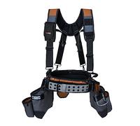MELOTOUGH Ceinture à outils avec bretelles, sac à outils, bretelles, peigne, tablier à outils, pochette à outils de construction, charpentier, plate-forme de suspension robuste pour électricien