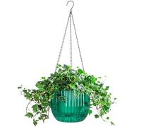 Melphoe Lot de 1 Pot de Fleurs à Suspendre à Auto-arrosage pour intérieur et extérieur, 21,6 cm, Panier de Pot de Fleurs Suspendu avec 3 Crochets et Trous de Drainage pour Jardin et Maison