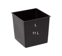 MELTOM Bac Intérieur Carré 24,5 x 24,5 cm Noir 11 L pour Pot | 11 litres · sans trou · pas universel - vérifier les dimensions du pot