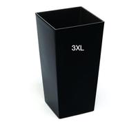 MELTOM Pot de fleurs carré brillant - Hauteur : 75 cm - Noir | Insert amovible de 40 l, volume de 100 l, 38,5 x 38,5 cm, étanche sans trou de drainage, intérieur et extérieur
