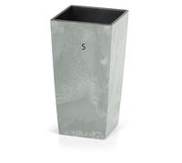 MELTOM Pot de Fleurs Carré Haut Aspect Béton avec 20 x 20 x H 38 cm Gris | Dimensions 19,5 x 19,5 x H 37,7 cm · 11,4 litres · plastique léger et résistant · intérieur et extérieur