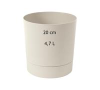 MELTOM Pot de Fleurs H 21 cm Ø 20 cm Rond Coton Mat avec Soucoupe Intérieur | Pot rond mat · soucoupe dévissable · Ø haut 20 cm, bas 17,5 cm · 4,7 L · pour plantes d'intérieur · déco · moderne