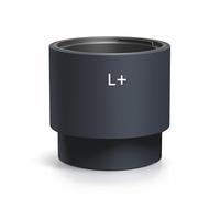 MELTOM Pot de Fleurs H 28 cm Ø 30 cm Rond Anthracite Mat avec Bac Intérieur | Grand pot intérieur et extérieur · rond mat moderne sur socle · bac amovible 10 L à poignées · sans trou · 17 L · lavable
