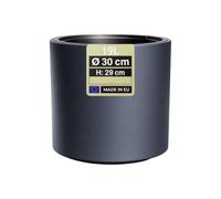 MELTOM Pot de Fleurs H 29 cm Ø 30 cm Rond Anthracite Mat avec Bac Intérieur | Grand vase intérieur et extérieur · cylindre mat moderne · bac amovible 10 L à 2 poignées · sans trou · 19 L · design moderne