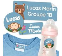 melu kids® Étiquettes autocollantes personnalisable pour vêtements et objets (150 pièces), autocollants personnalisés de la garderie à l'école, imperméable et de différentes tailles - Bleu
