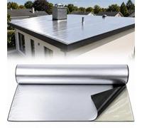 Membrane Bitume Aluminium Autocollante, Rouleau Imperméable pour Toiture | Bande adhésive souple pour réparer fuites et fissures sur abri, cabane, toit et surface extérieure(1.2 mm Thick,1 x 10 m)