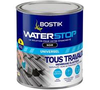 Bostik Membrane d'étanchéité Waterstop – Toiture, gouttières & murs – Répare fuites – Noir 1 kg