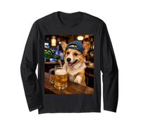 Meme Amusant pour Chien Corgi Drinking Beer Manche Longue