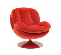 MEMENTO - Fauteuil design rotatif en velours rouge Rouge