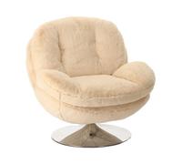 MEMENTO - Fauteuil rotatif effet fourrure crème Creme