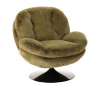 MEMENTO - Fauteuil rotatif effet fourrure kaki Kaki