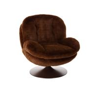 MEMENTO - Fauteuil rotatif effet fourrure marron Marron