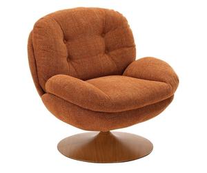 MEMENTO - Fauteuil rotatif en tissu chiné marron Marron