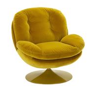 MEMENTO - Fauteuil rotatif en velours moutarde Jaune