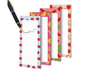 Memo Pads Fruit Design - Cute Pocket Notepads, Memo Pads 4 pieces Pocket, Study Helps Keep Notes Organed and Tasks, Ideal for Home School Classroom Outdoor Travel, Daily Work Study Grocery List