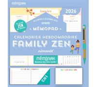 Mémopad - Calendrier hebdomadaire aimanté Mémoniak Family Zen 2026 12 mois - Collectif - Editions 365 - broché - Calendrier