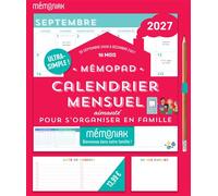 Mémopad calendrier mensuel aimanté 2027 - 16 mois, septembre 2026 à décembre 2027 - Collectif - Editions 365 - broché - Calendrier