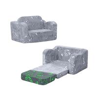 MeMoreCool Canapé pour Enfants, Petit Canapé-lit pour Enfants, Mini Canapé Convertible Pliable pour Tout-Petits, Fauteuil Pliable en Peluche Douce Qui Brille dans Le Noir, Tête de Chien Brillant