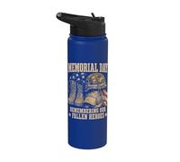 Memorial Day Remember Our Fallen Heroes Patriotic Stainless Steel Insulated Water Bottle
