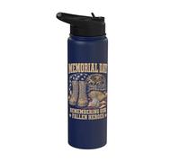 Memorial Day Remember Our Fallen Heroes Patriotic Stainless Steel Insulated Water Bottle
