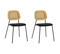 MEMPHIS - Lot de 2 Chaises de repas en simili cuir noir Noir