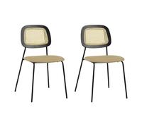 MEMPHIS - Lot de 2 chaises de repas simili cuir beige Beige