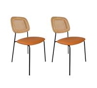 MEMPHIS - Lot de 2 Chaises de repas simili cuir orange Orange
