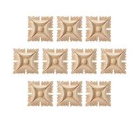 Ménage Appliques en Bois, 4 Pcs Fleur Motif en Bois Sculpté Applique, Carrée Sculpté Onlay Applique en Bois Non Peint, DIY Moulure Decorative Bois Pour Meubles Décoration Accessoires, Type 1/8*8cm