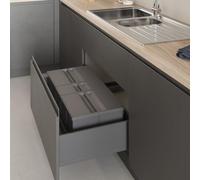 Menage Confort Seau de recyclage avec couvercle pour tiroir- Capacité 9/9 litres