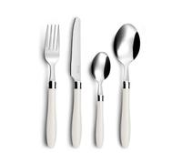 PRADEL ESSENTIEL Ménagère 16 pièces pour 4 personnes Réglisse Inox 18/0 manches polypropylène crème
