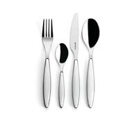 Ménagère 24 pièces - Feeling - Blanc - Inox - Compatible lave-vaisselle - Design moderne
