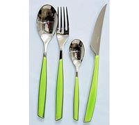 Ménagère 24 pièces Glamour vert - Bugatti - Acier inox 18/10 - Manche en SAN - Lavable en lave vaisselle